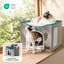 Bedsure Cat Beds for Indoor Cats - Large Cat Cave for Pet Cat House with Fluffy Ball Hanging and Scratch Pad, Foldable Cat Hideaway, 16.5x16.5x13 inches