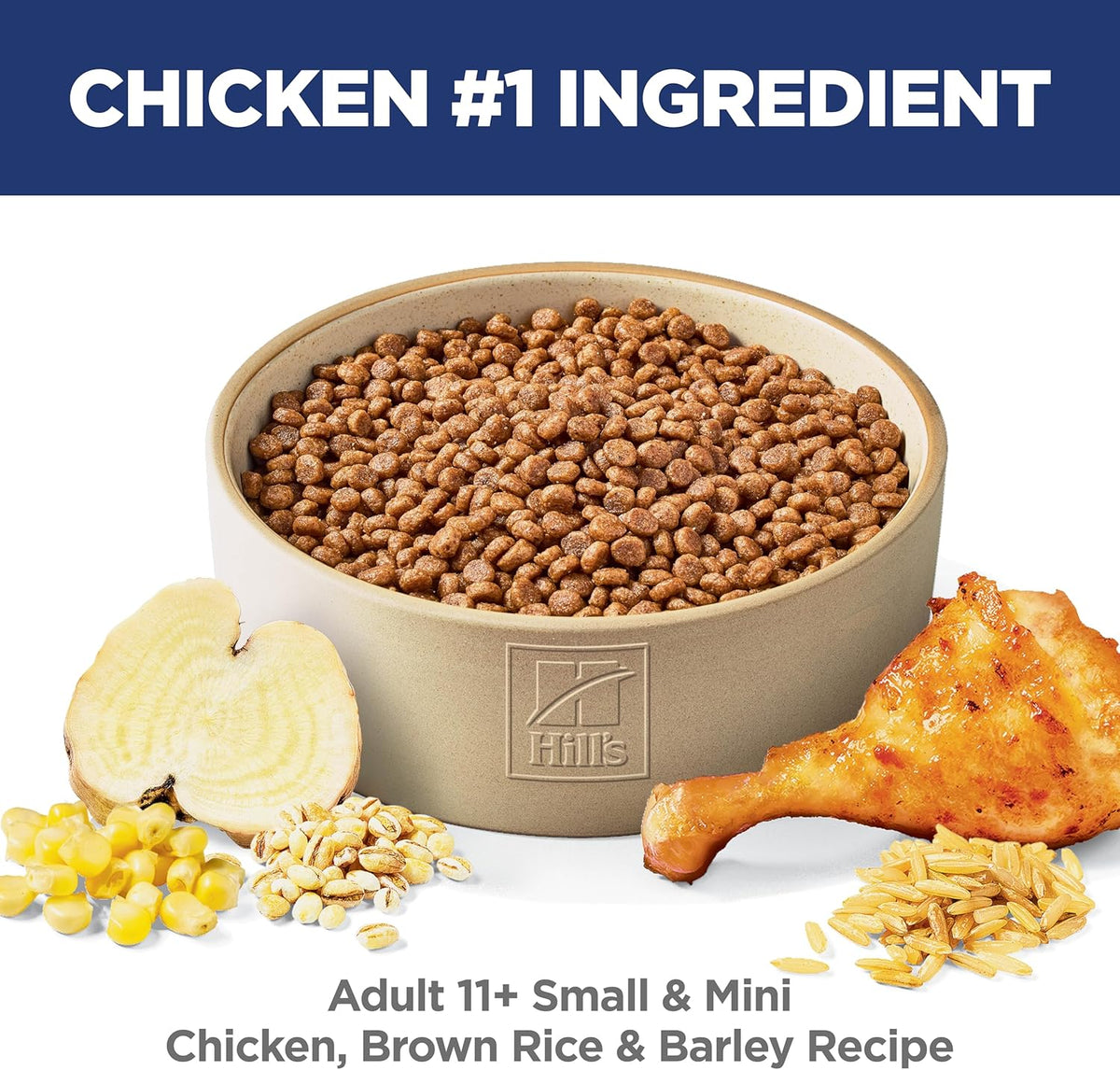 Hill's Science Diet Small & Mini, Senior Adult 11+, Small & Mini Breeds Senior Premium Nutrition, Dry Dog Food, Chicken, Brown Rice & Barley, 15.5 lb Bag