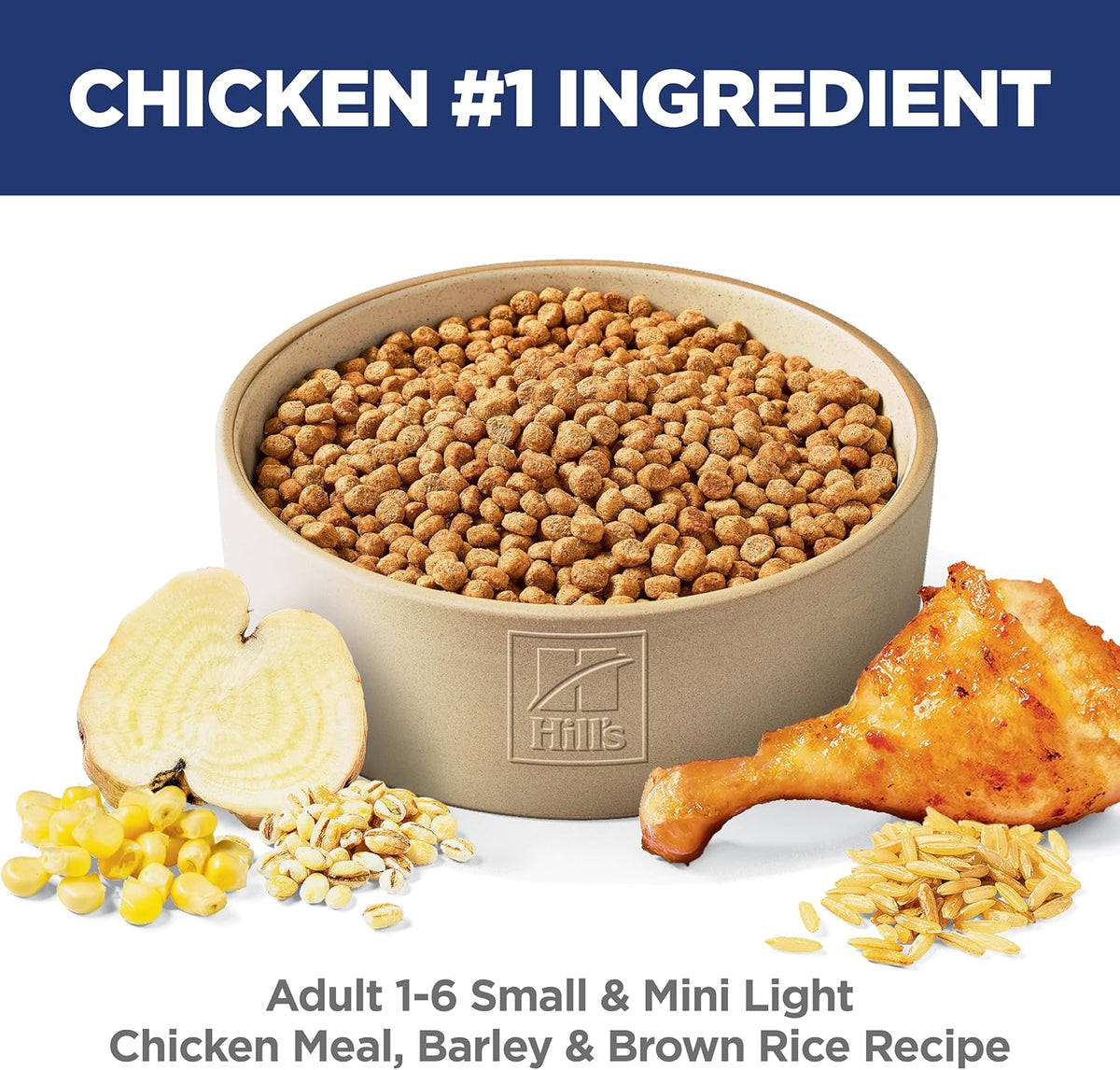 Hill's Science Diet Light , Adult 1-6, Small & Mini Breeds Weight Management Support, Dry Dog Food, Chicken & Barley, 15.5 lb Bag
