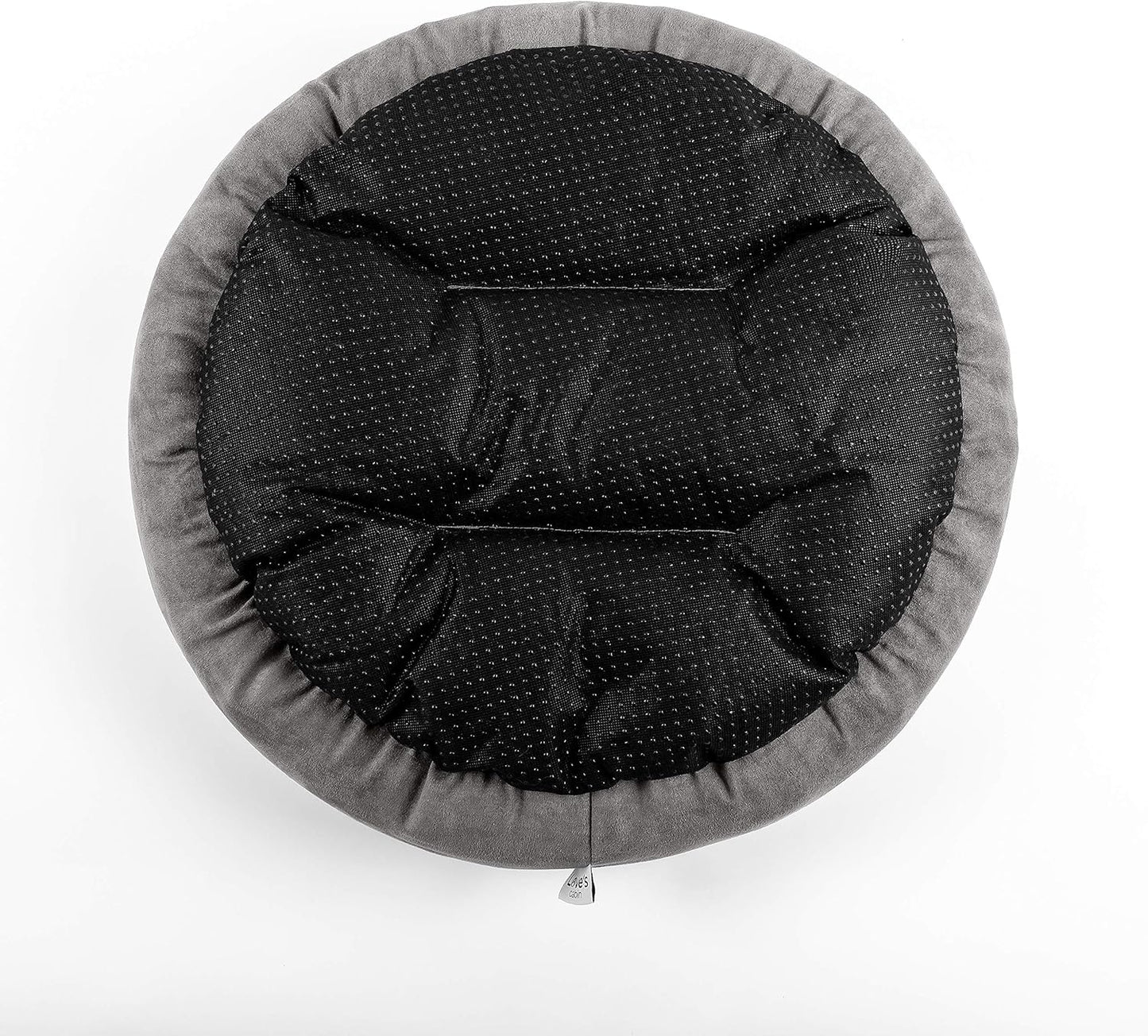 Love's cabin Round Donut Cat and Dog Cushion Bed, 20in Bed for Cats or Small Dogs,Gray