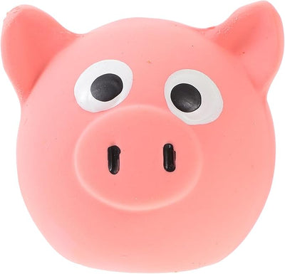 POPETPOP Squeaky Pig Dog Toys : Latex Dog Squeaky Toys for Chewing and Training Activities, 2.48X2.36X2.36in (Pink)