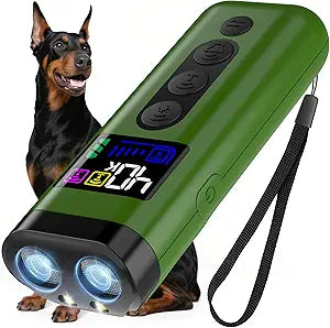 Dog Bark Deterrent Device – 65FT Range Anti Barking Device for Dogs, Stops Neighbor’s Dog Barking with 3 Ultrasonic Frequencies (25/30/40kHz) & 5 Sound Modes