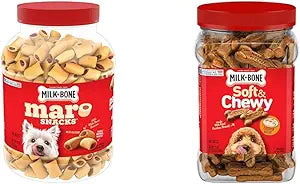 Milk-Bone Dog Treats Bundle: MaroSnacks Beef 40 Ounce + Soft & Chewy Chicken 25 Ounce