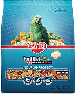 Kaytee Forti-Diet Pro Health+Safflower Nourish+Protect Parrot Food, Supports Breeding and Molting, Nutrition Backed by Science, Digestive and Brain Health, 4 pounds