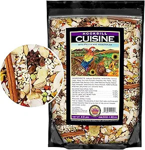 Large Hookbill Cuisine 4 Lbs, Premium Blend Bird Seed for Large Parrots
