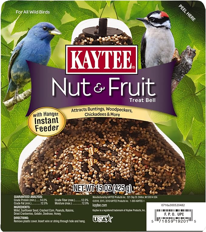 Kaytee Wild Bird Nut & Fruit Seed Treat Bell 6 ounces