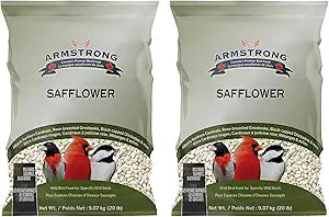 Armstrong Wild Bird Food Safflower Bird Seed, 20 Pounds (Pack of 2)