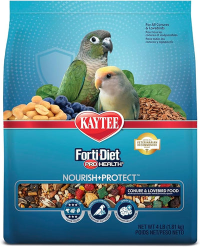 Kaytee Forti-Diet Pro Health Nourish+Protect Conure & Lovebird Food, 4 pounds