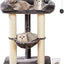 Happi N Pets 28" Cat Tree Tower, Tall Cat Scratching Post with Soft Perch for Window Viewing, Large Bed for Big Cats, Stable & Compact Cat Tower with Hammock, Removable Cover-Gray