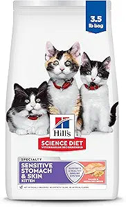 Hill's Science Diet Kitten Sensitive Stomach & Skin Dry Cat Food, Salmon & Brown Rice, 3.5 lb. Bag