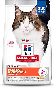 Hill's Science Diet Adult 1-6 Perfect Digestion Dry Cat Food, Salmon, Brown Rice & Whole Oats, 3.5 lb. Bag