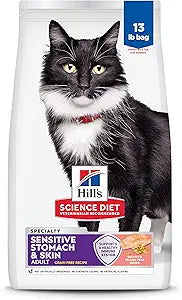 Hill's Science Diet Adult Sensitive Stomach & Skin Grain Free Dry Cat Food, Salmon & Yellow Pea, 13 lb. Bag (Updated Formula)