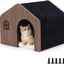 Modern Wooden Cat House Indoor – E0 Grade Enclosed Cat Cave Bed with Washable Cushion, Eco-Friendly Non-Toxic Pet Furniture for Kittens & Medium Cats