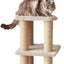 Basics Cat Tree Tower - Multi-Level Climbing Activity Center for Indoor Cats & Kittens with Scratching Posts, Platform, Jute Rope, Large (45.9"H), Beige