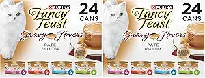 Fancy Feast Purina Gravy Lovers Variety Pack Feast Pate in Wet Cat Food Gravy - 4.5 lb. Boxes, 1 Count (Pack of 48)