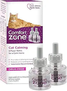 COMFORT ZONE Cat Calming Diffuser Refill, 2 Pack (30-Day Refills, 60-Day Supply)