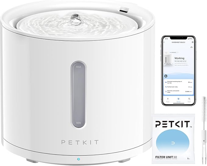 PETKIT EVERSWEET Solo 2 Cat Water Fountain with Pump, Ultra Quiet 70oz/2L (App Control)