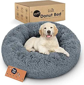 Donut Dog Bed - Premium Comfort for Anxiety Relief (Dark Grey, Small)