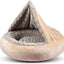 GASUR Small Dog & Cat Bed, 23'' Donut Pet Bed Mat with Hooded Blanket, Anti-Anxiety up to 20lbs