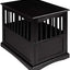 Casual Home Wooden Indoor Dog Crate House Kennel End Table Night Stand Furniture with Lockable Latch for Small to Medium Pets, Black