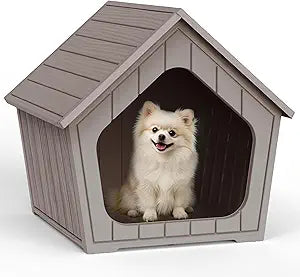 VIXZEN Dog House Outdoor Indoor for Small Dog (Grey)