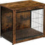 DWANTON Dog Crate Furniture with Cushion, Wooden Kennel Table with Double Doors, Indoor Dog House, Small/Medium/Large/Extra Large Size, 27.2" L, Rustic Brown