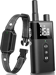 No Shock Dog Training Collar with Remote, Dog Vibration Collar with Controller Beep and Vibrate Only, Safe Lock Waterproof Rechargeable Vibrating Collars for Dogs(10-120 lbs)-No Prongs (Black)