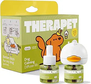 TherapetMD Dog Calming Diffuser - for Stress, Destructive Behavior, Pee Accidents, Separation Anxiety, Barking, Aggression & Chewing - 2 count Refill Included 30-Day each