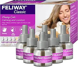 FELIWAY® Classic 6 x 30 Day Cat Calming Refills for Pheromone Diffuser, 6 x 48ml Value Pack