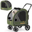 PAWZIDEA 3-in-1 Large Dog Stroller with Detachable Carrier up to 80lbs, Portable Dog Car Crate & Travel Kennel, Foldable Pet Stroller for 2 Medium Dogs, All-Terrain 9” Jogger Wheels, Adjustable Handle