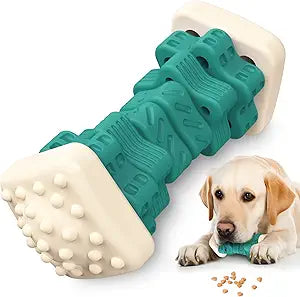 Pceotllar Indestructible Dog Chew Toys, Interactive Puzzle Toys with Beef Flavor