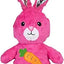 DODODOLA Stuffed Dog Toys Durable Plush Dog Toy with Crinkle Paper Cute Elephant Squeaky Dog Toys Dog Chew Toys for Medium Large Breed (Pink Rabbit)