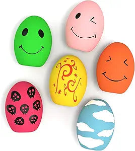 Dog Toys, Squeaky Latex Rubber Bouncy Balls, Squeaky Egg Dog Toys Balls(6 Pack, Small)
