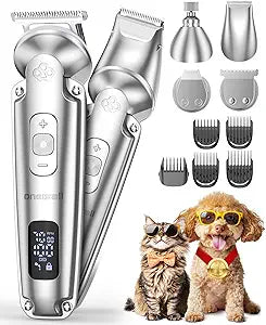 oneisall Small Dog Clippers and Paw Trimmer with Low Noise, 4 - in - 1 Cordless Dog Grooming Kit with 3 - Level Speed Clippers (7000 RPM)